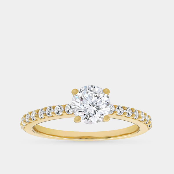 1 Carat Lab-Grown Diamond Round-Shaped Solitaire Plus Engagement Ring with a Classic Shank — GILDED New York