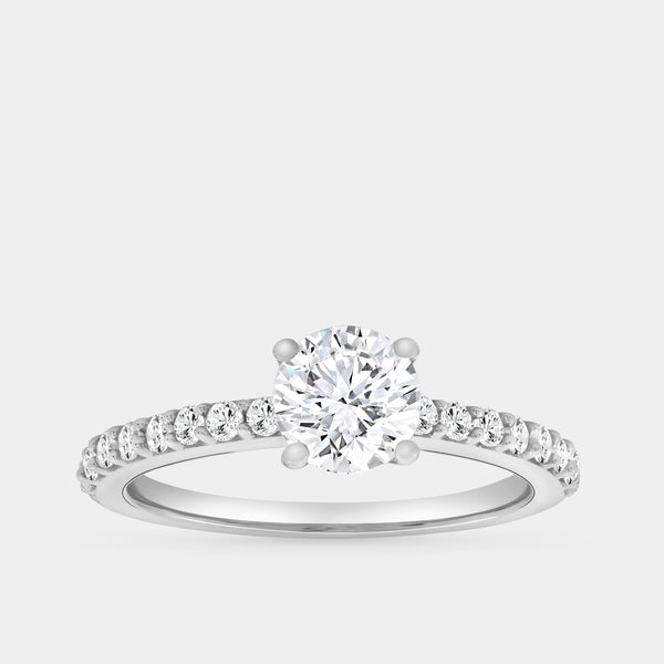 1 Carat Lab-Grown Diamond Round-Shaped Solitaire Plus Engagement Ring with a Classic Shank — GILDED New York