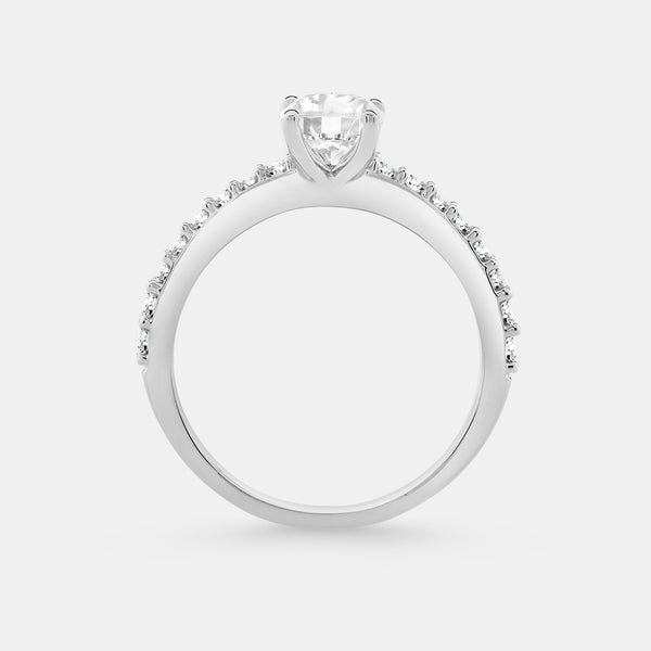 1 Carat Lab-Grown Diamond Round-Shaped Solitaire Plus Engagement Ring with a Classic Shank — GILDED New York