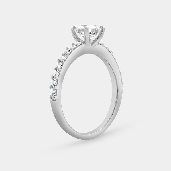 1 Carat Lab-Grown Diamond Round-Shaped Solitaire Plus Engagement Ring with a Classic Shank — GILDED New York