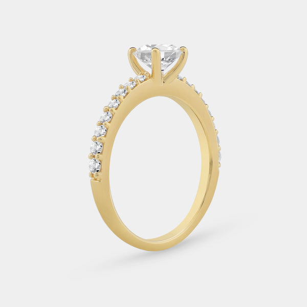 1 Carat Lab-Grown Diamond Round-Shaped Solitaire Plus Engagement Ring with a Classic Shank — GILDED New York