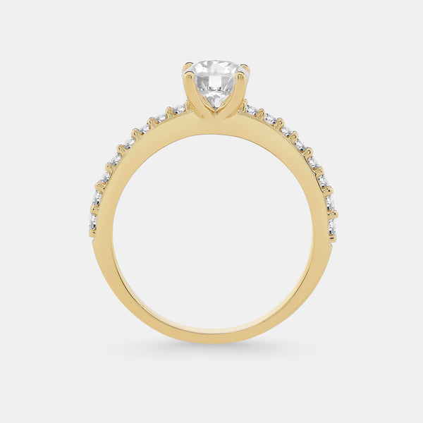 1 Carat Lab-Grown Diamond Round-Shaped Solitaire Plus Engagement Ring with a Classic Shank — GILDED New York