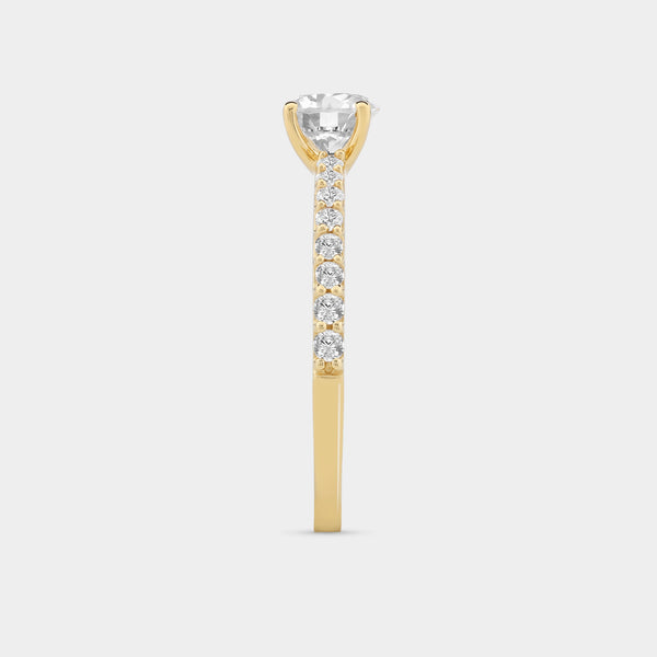 1 Carat Lab-Grown Diamond Round-Shaped Solitaire Plus Engagement Ring with a Classic Shank — GILDED New York