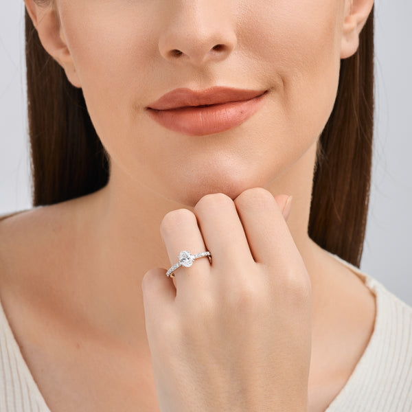 1 Carat Lab-Grown Diamond Oval-Shaped Solitaire Plus Engagement Ring with a Classic Shank — GILDED New York