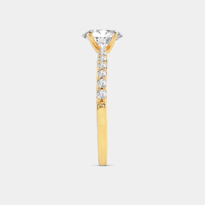 Gilded 1 Carat Lab-Grown Diamond Oval-Shaped Solitaire Plus Engagement Ring with a Classic Shank