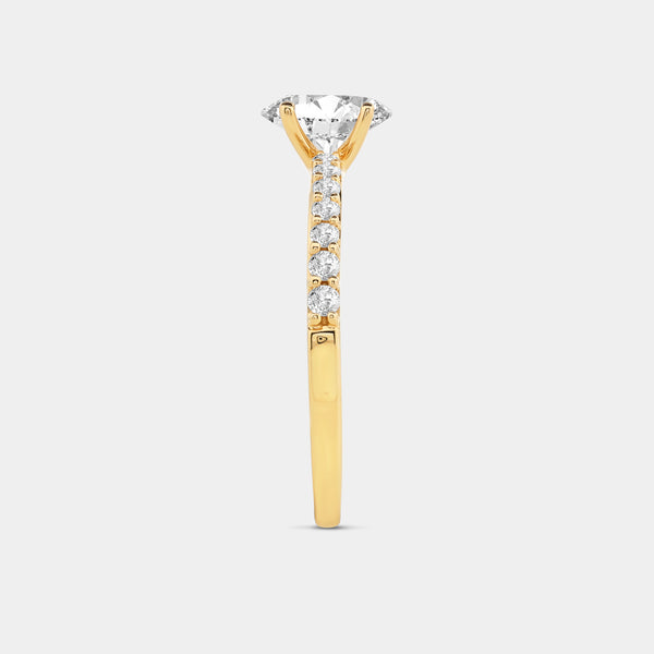 1 Carat Lab-Grown Diamond Oval-Shaped Solitaire Plus Engagement Ring with a Classic Shank — GILDED New York