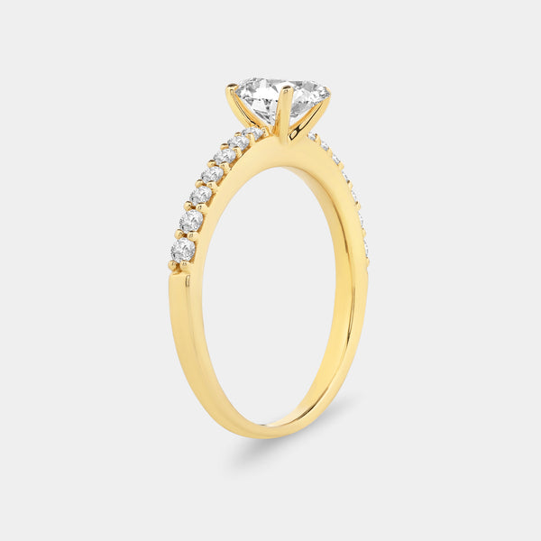 1 Carat Lab-Grown Diamond Oval-Shaped Solitaire Plus Engagement Ring with a Classic Shank — GILDED New York