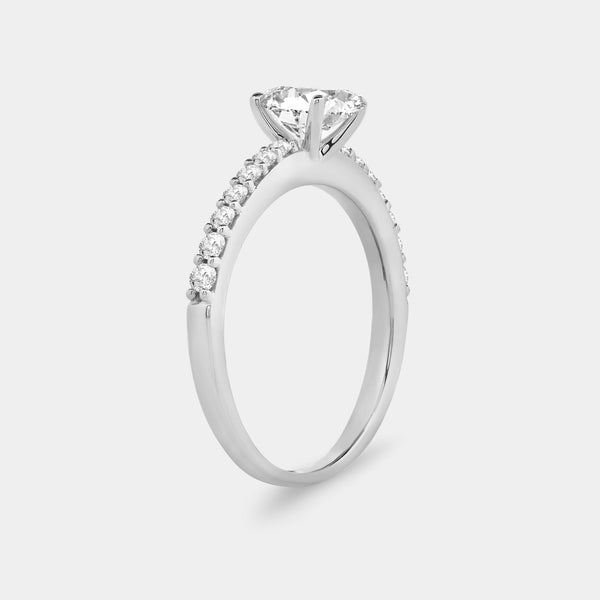 1 Carat Lab-Grown Diamond Oval-Shaped Solitaire Plus Engagement Ring with a Classic Shank — GILDED New York