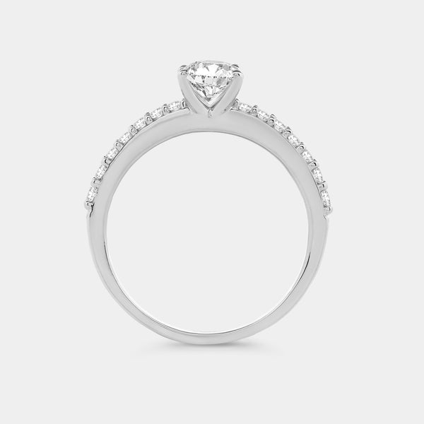 1 Carat Lab-Grown Diamond Oval-Shaped Solitaire Plus Engagement Ring with a Classic Shank — GILDED New York
