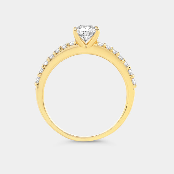 1 Carat Lab-Grown Diamond Oval-Shaped Solitaire Plus Engagement Ring with a Classic Shank — GILDED New York
