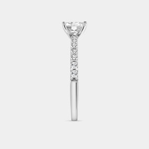 Gilded 1 Carat Lab-Grown Diamond Emerald-Cut Solitaire Plus Engagement Ring with a Classic Shank