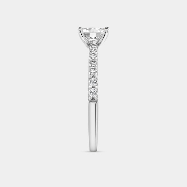 Gilded 1 Carat Lab-Grown Diamond Emerald-Cut Solitaire Plus Engagement Ring with a Classic Shank