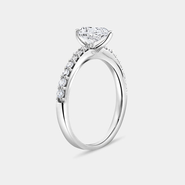 1 Carat Lab-Grown Diamond Pear-Shaped Solitaire Plus Engagement Ring with a Classic Shank — GILDED New York