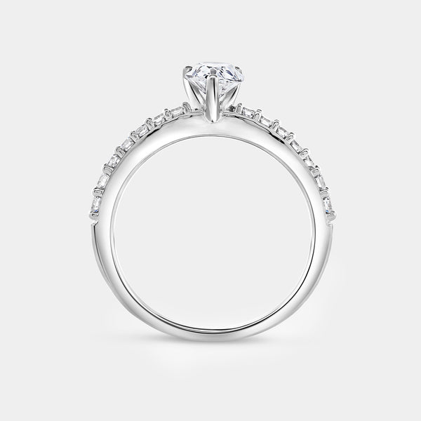 1 Carat Lab-Grown Diamond Pear-Shaped Solitaire Plus Engagement Ring with a Classic Shank — GILDED New York