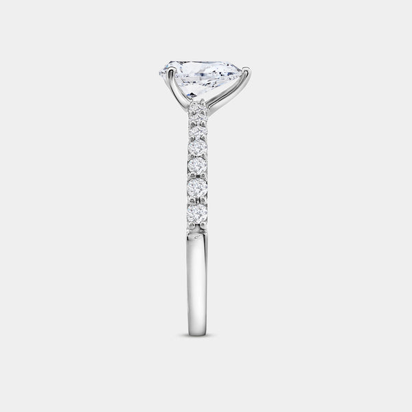 1 Carat Lab-Grown Diamond Pear-Shaped Solitaire Plus Engagement Ring with a Classic Shank — GILDED New York