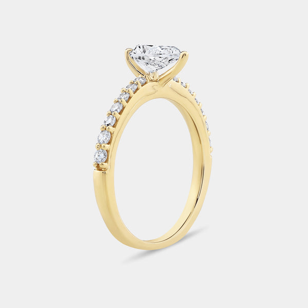 1 Carat Lab-Grown Diamond Pear-Shaped Solitaire Plus Engagement Ring with a Classic Shank — GILDED New York