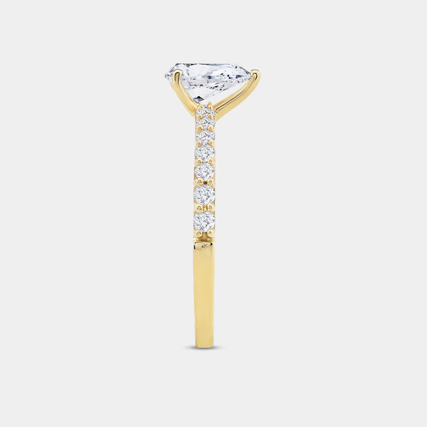 1 Carat Lab-Grown Diamond Pear-Shaped Solitaire Plus Engagement Ring with a Classic Shank — GILDED New York