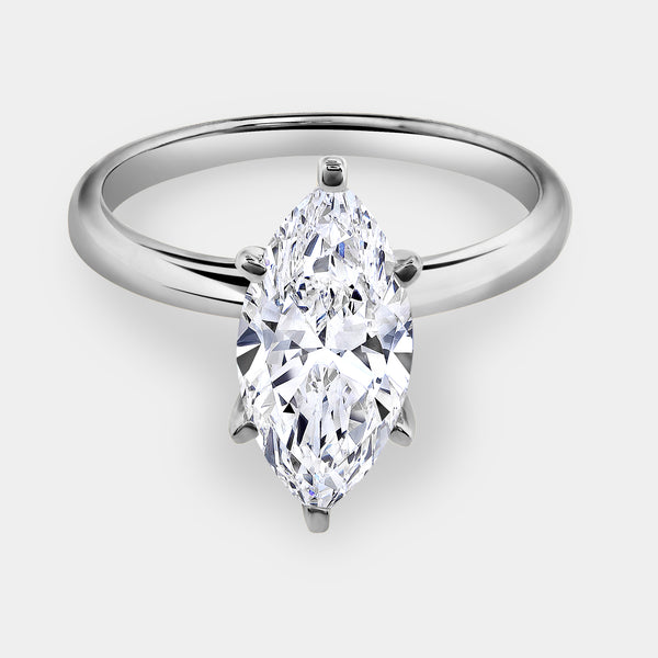 2 Carat Lab-Grown Diamond Marquise-Shaped Classic Solitaire Ring — GILDED New York