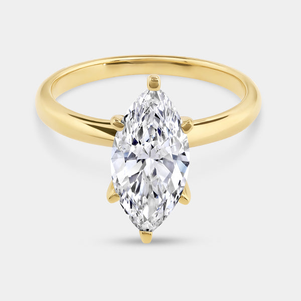 2 Carat Lab-Grown Diamond Marquise-Shaped Classic Solitaire Ring — GILDED New York