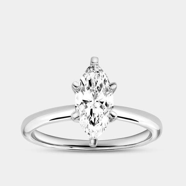 1 Carat Lab-Grown Diamond Marquise-Shaped Classic Solitaire Ring — GILDED New York