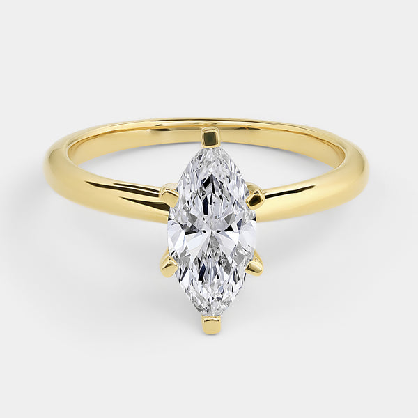 1 Carat Lab-Grown Diamond Marquise-Shaped Classic Solitaire Ring — GILDED New York