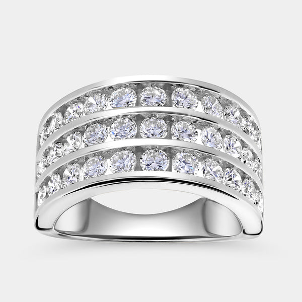 2 Carat Lab-Grown Diamond Three-Row Grid-Set Anniversary Band — GILDED New York