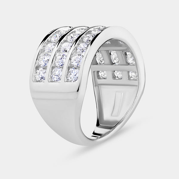 2 Carat Lab-Grown Diamond Three-Row Grid-Set Anniversary Band — GILDED New York
