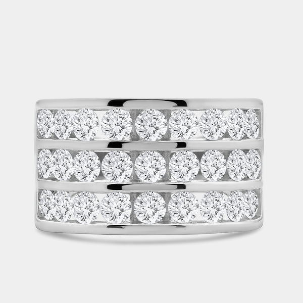 3 Carat Lab-Grown Diamond Three-Row Classic Channel-Set Anniversary Band — GILDED New York