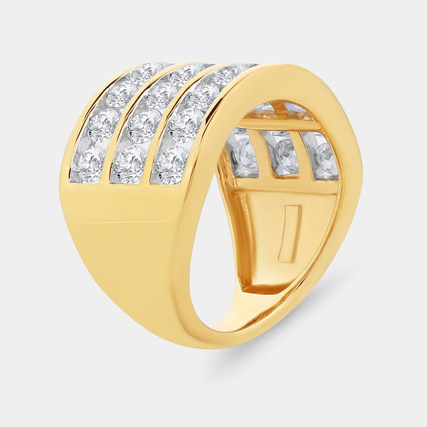 3 Carat Lab-Grown Diamond Three-Row Classic Channel-Set Anniversary Band — GILDED New York