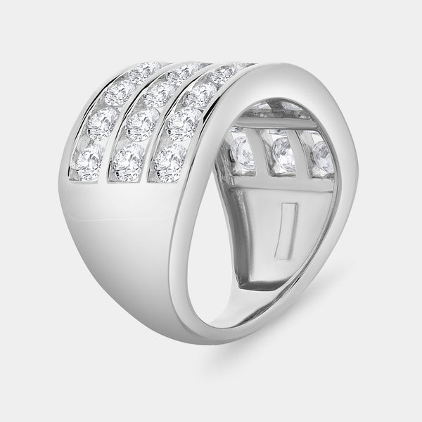 3 Carat Lab-Grown Diamond Three-Row Classic Channel-Set Anniversary Band — GILDED New York