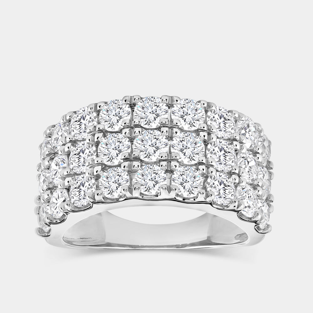 Gilded 3 Carat Lab-Grown Diamond Three-Row Channel-Set Anniversary Band