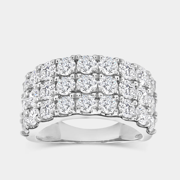 3 Carat Lab-Grown Diamond Three-Row Channel-Set Anniversary Band — GILDED New York