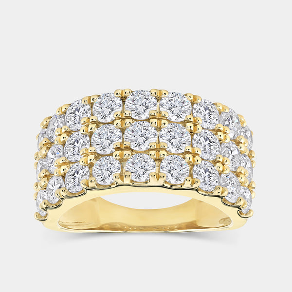 3 Carat Lab-Grown Diamond Three-Row Channel-Set Anniversary Band — GILDED New York