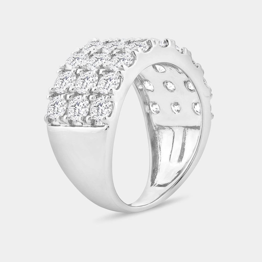 Gilded 3 Carat Lab-Grown Diamond Three-Row Channel-Set Anniversary Band