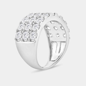 Gilded 3 Carat Lab-Grown Diamond Three-Row Channel-Set Anniversary Band