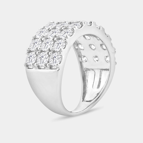 3 Carat Lab-Grown Diamond Three-Row Channel-Set Anniversary Band — GILDED New York