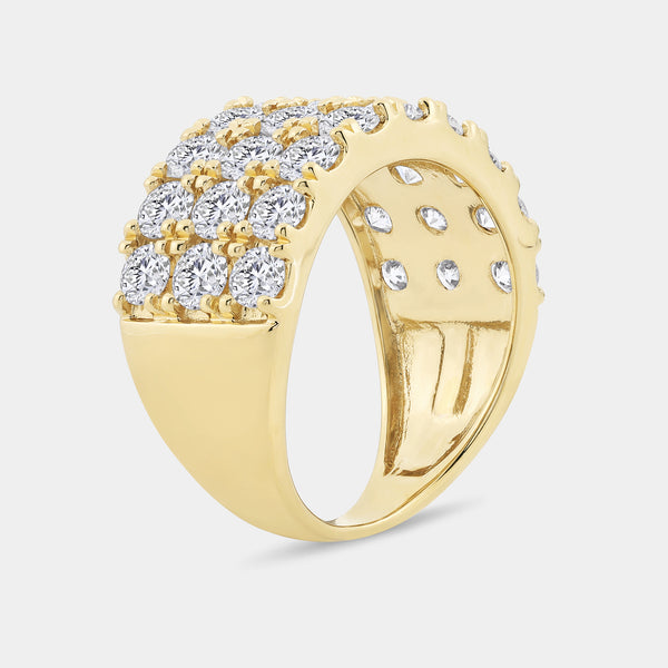3 Carat Lab-Grown Diamond Three-Row Channel-Set Anniversary Band — GILDED New York