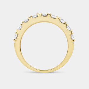 Gilded 3 Carat Lab-Grown Diamond Three-Row Channel-Set Anniversary Band
