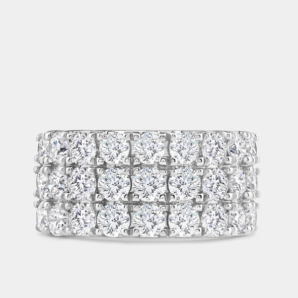 3 Carat Lab-Grown Diamond Three-Row Channel-Set Anniversary Band — GILDED New York