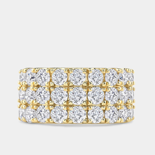 3 Carat Lab-Grown Diamond Three-Row Channel-Set Anniversary Band — GILDED New York