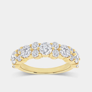 Gilded 2 Carat Lab-Grown Diamond Round-Shaped Multi-Stone Wedding Band