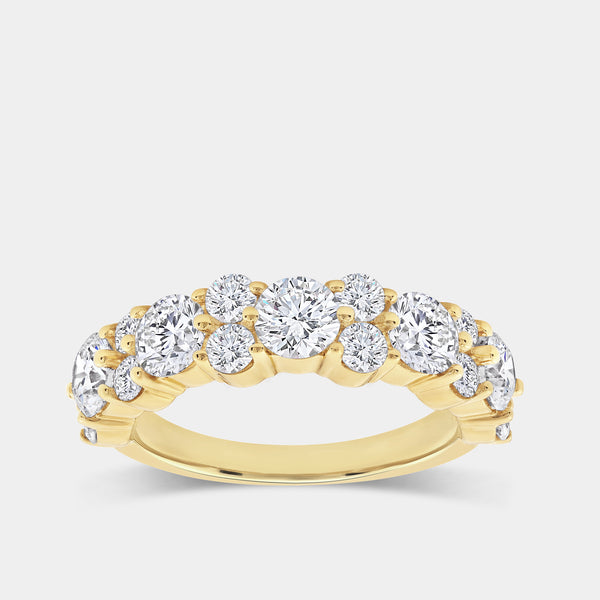 Gilded 2 Carat Lab-Grown Diamond Round-Shaped Multi-Stone Wedding Band