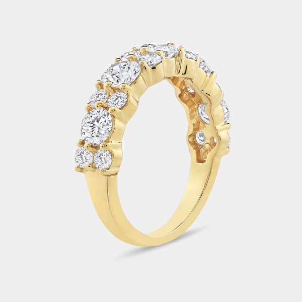 Gilded 2 Carat Lab-Grown Diamond Round-Shaped Multi-Stone Wedding Band