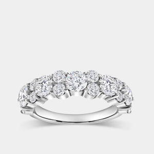 Gilded 2 Carat Lab-Grown Diamond Round-Shaped Multi-Stone Wedding Band