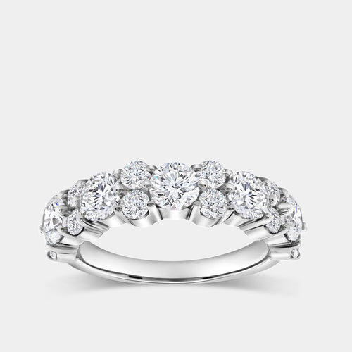 Gilded 2 Carat Lab-Grown Diamond Round-Shaped Multi-Stone Wedding Band