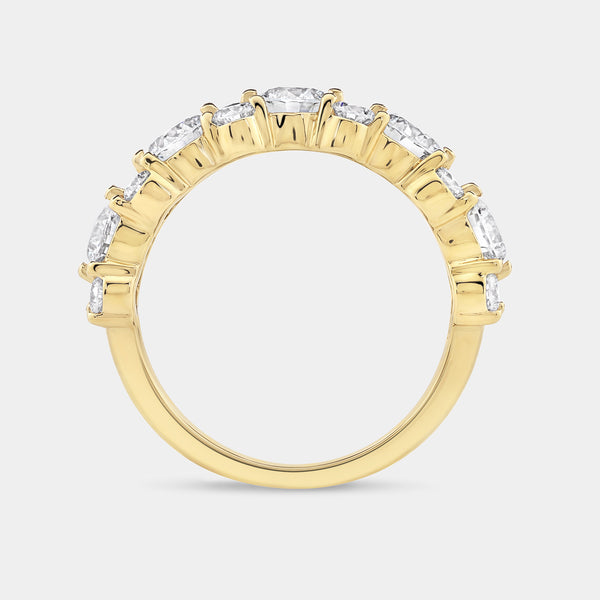 Gilded 2 Carat Lab-Grown Diamond Round-Shaped Multi-Stone Wedding Band