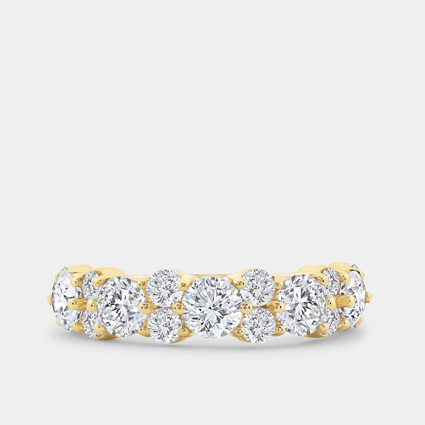 Gilded 2 Carat Lab-Grown Diamond Round-Shaped Multi-Stone Wedding Band