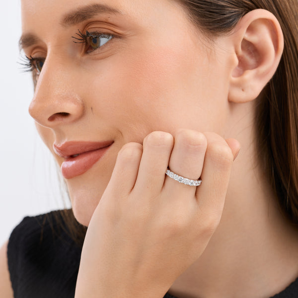 1 and 1/2 Carat Lab-Grown Diamond Prong-Set Classic Band — GILDED New York