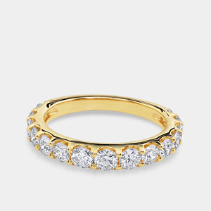 Gilded 1 and 1/2 Carat Lab-Grown Diamond Prong-Set Classic Band