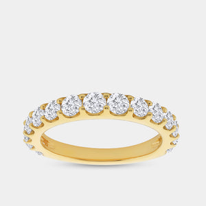 Gilded 1 and 1/2 Carat Lab-Grown Diamond Prong-Set Classic Band